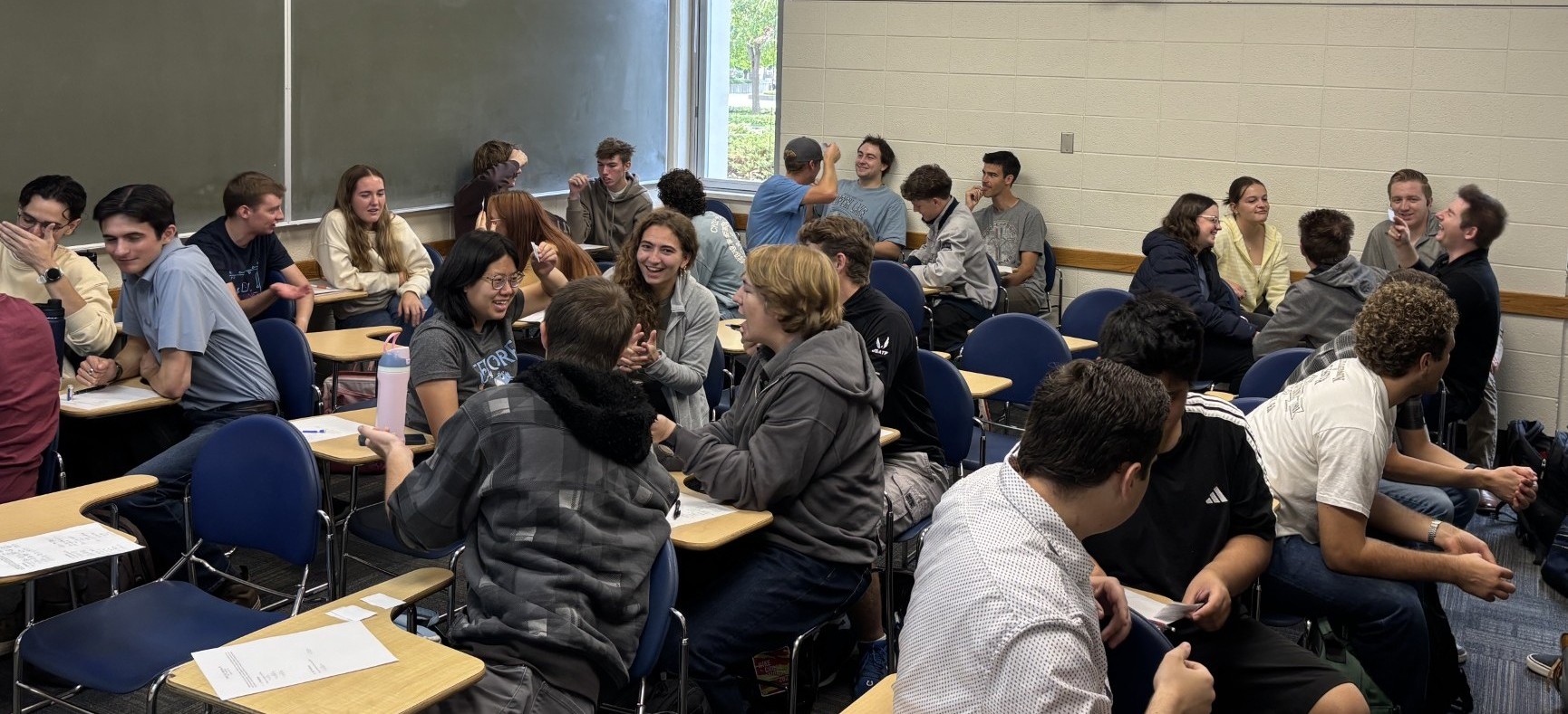 MATH 113 students working in small groups during the Integration Heads Up review activity